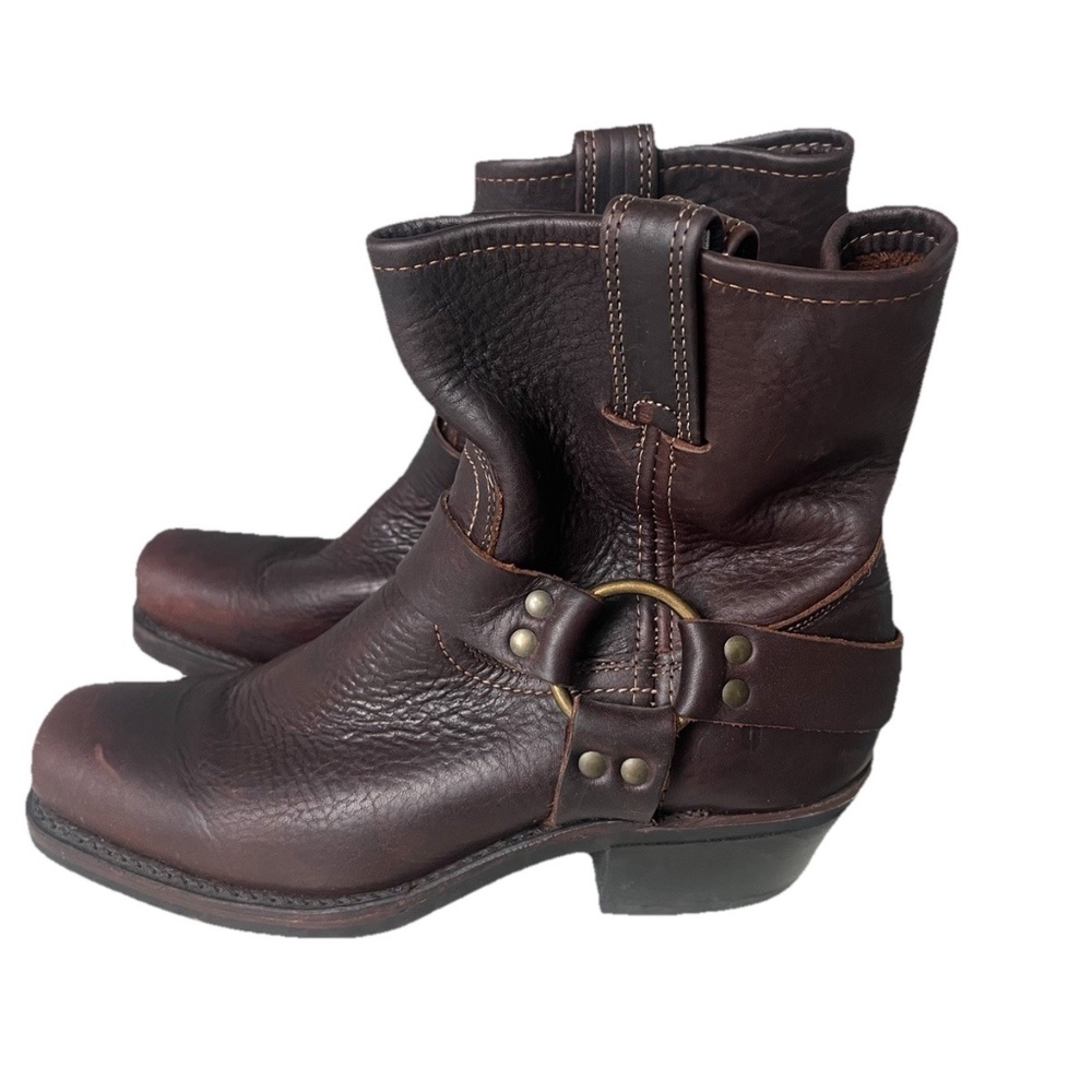 Vintage Frye Boots Size 9 BROWN Harness Leather